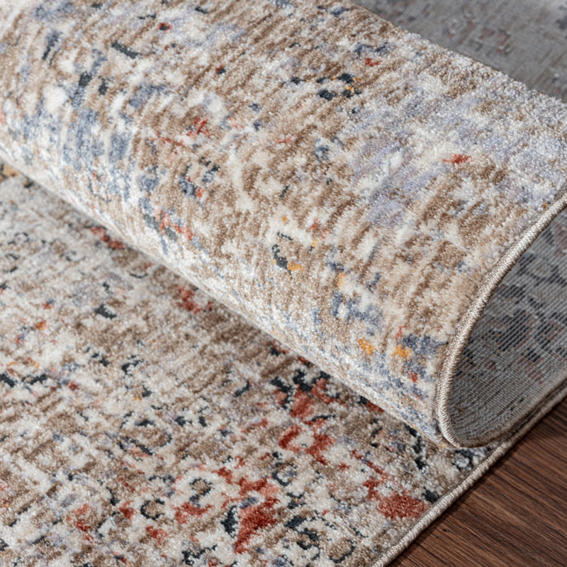 2 Geometric Area Rug in Beige, Rectangle 9'6" x 13'