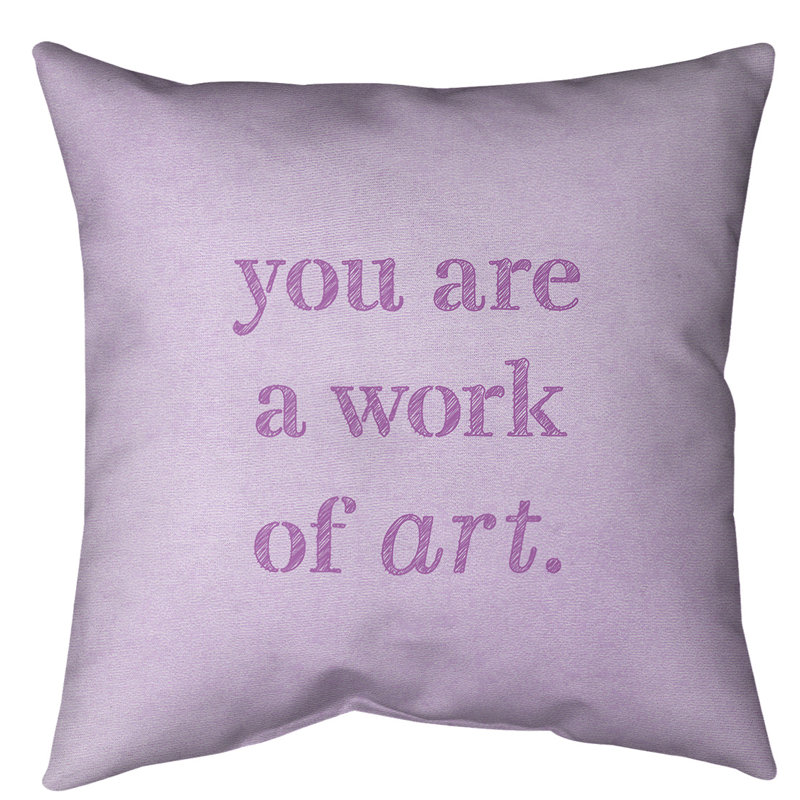 Oreiller de plancher Work of Art, 40 po x 40 po, Violet