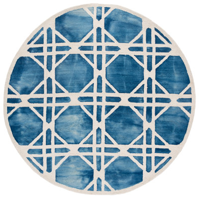 Dip Dye Hand Tufted Wool Geometric Rug