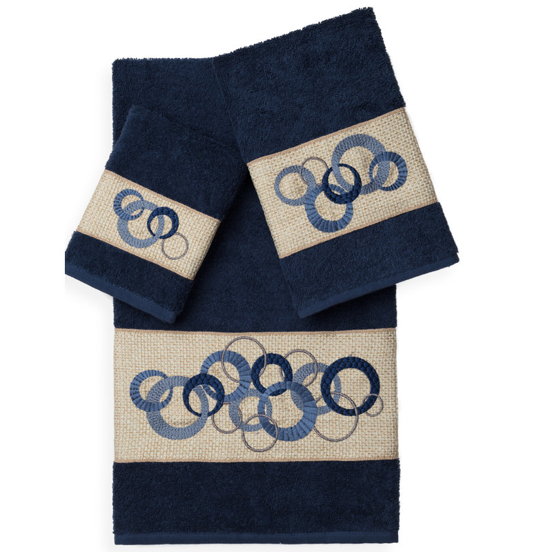 Annabelle 3 Piece Towel Set, Midnight Blue
