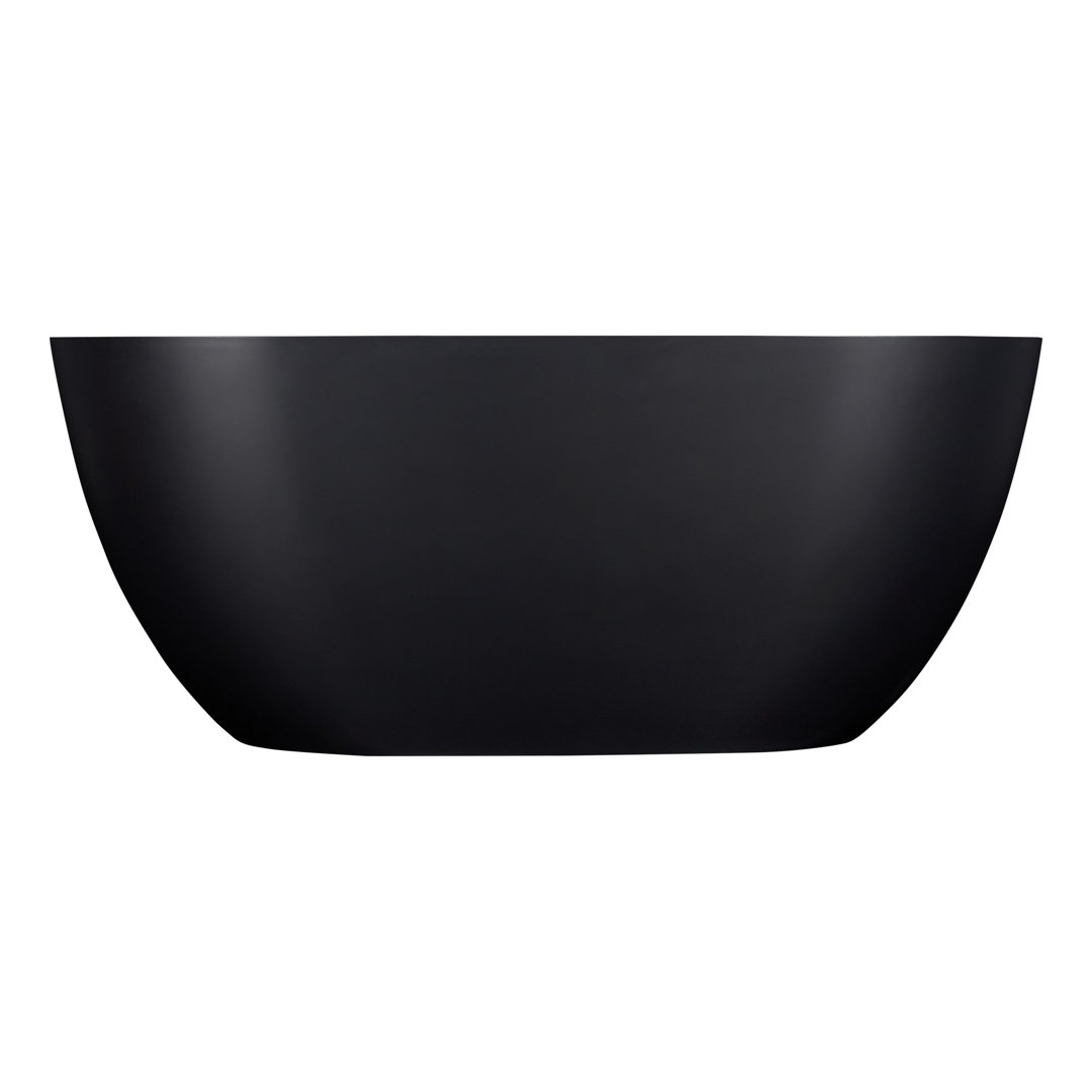 Catino 66" Solid Surface Soaking Freestanding Tub - Matte Black Signature Hardware 