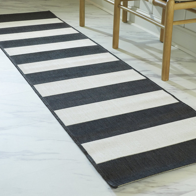 Tapis à rayures Gonsalez Performance, Tapis de couloir 2 pi x 7 pi