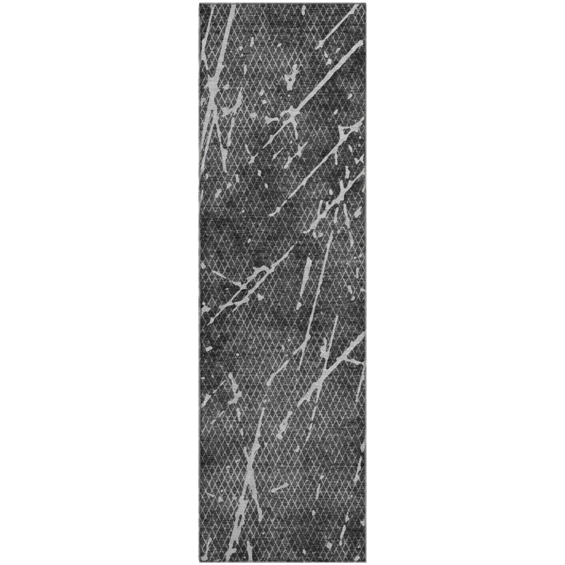 Premium Machine Washable Cerrito Charcoal Rug, Runner 2'3" x 7'6"