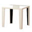Coleen Table de bout carrée blanche / noire en bois avec finition laquée ultrabrillante