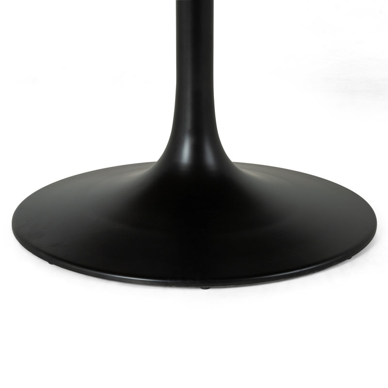 Powell Round Dining Table, Bright Brass Clad/Light Burnt Oak