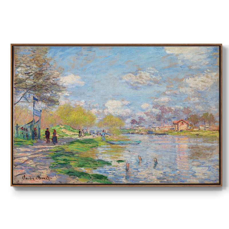 Monet, reproduction d'art encadrée sur toile par Claude Monet, H 17 po x l 25 po x P 2 po, Noyer