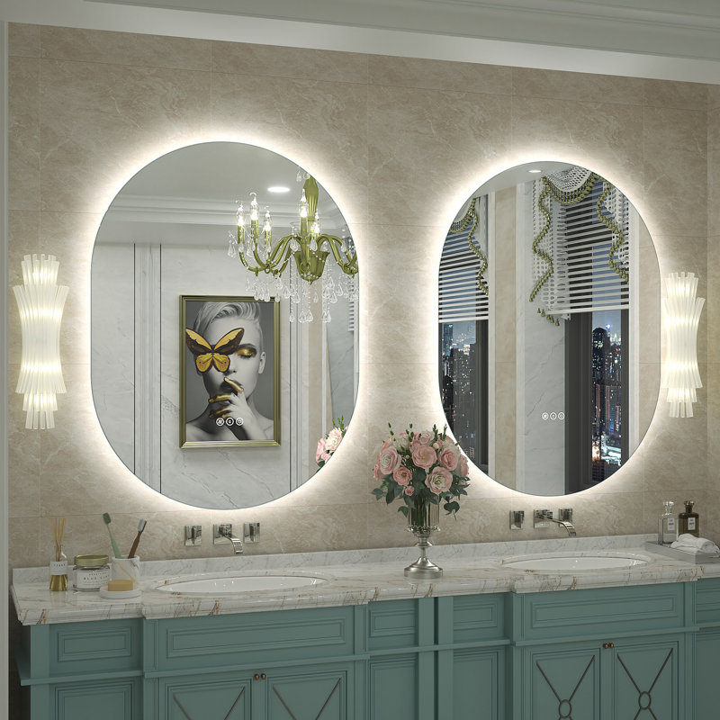 Aevar UL Certified LED Anti-Fog Tempered Glass Bathroom/Vanity Mirror with 3-Year Warranty, 36" x 28"