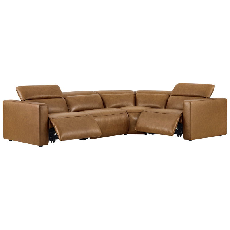 5-Piece Wall-hugger Upholstered Power Reclining Sectionnal, Right Hand Facing, 39.4" H x 125.2" W x 91.7" D