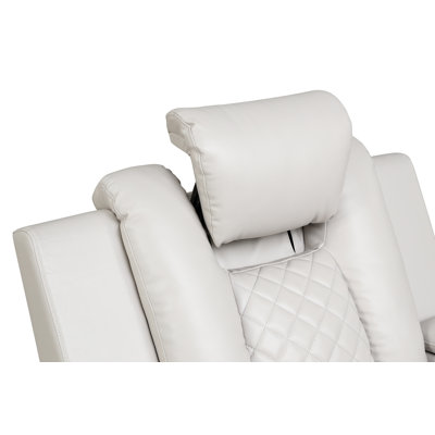 BENZ LED & Power Recliner Chair Made With Faux Leather In Ice Same As 659436190283 ( CA Inventory)