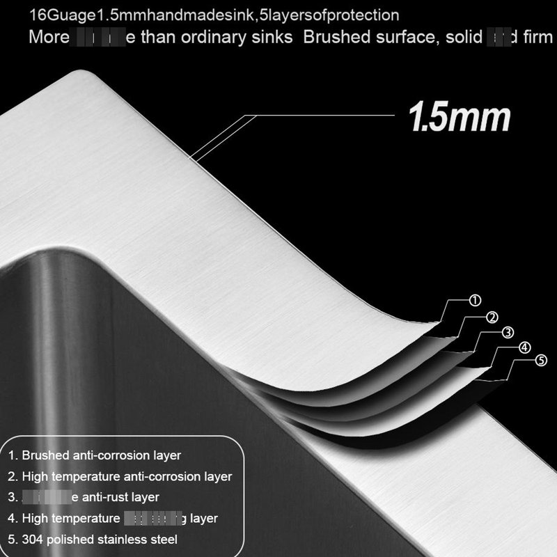 Évier de cuisine à simple cuve encastrable 23 po x 18 po 9 po, acier inoxydable de calibre 16, avec ensemble de bonde, revêtement et gabarit de 3 m, drain, guide d'eau en forme de X, dispositif de réduction du bruit