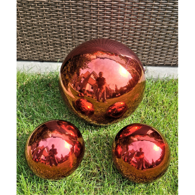 Casamassina Stainless Steel Gazing Ball, 20cm H x 30cm W x 30cm D, White/Opaline