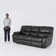 Palopo 113.3" Wide Classic Soft Wide Vegan Leather Upholstered Power Reclining Sofa with USB