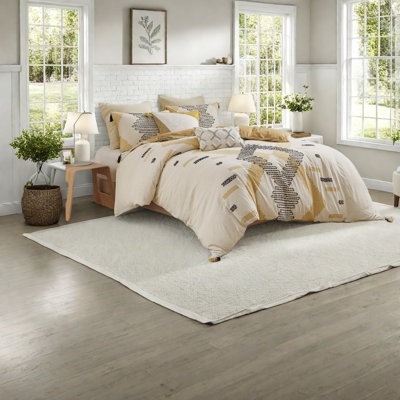 Ensembles de literie en coton élégamment confectionnés, style géométrique moderne pour une chambre à coucher confortable
