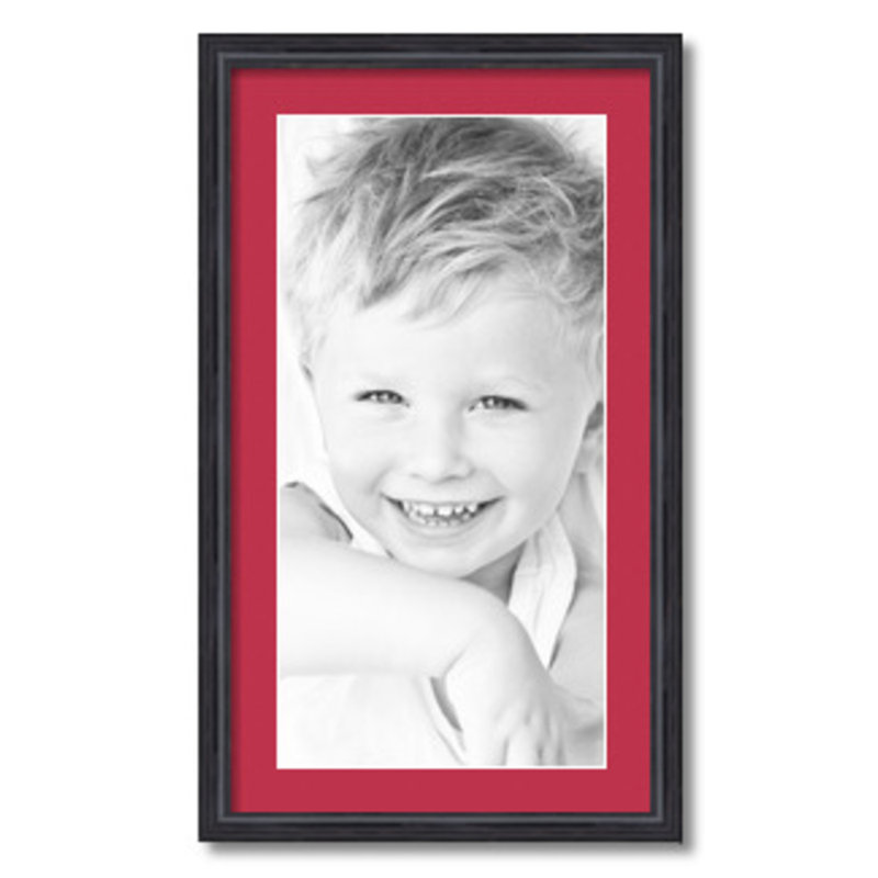 Black Matte Picture Frame with Mat, Deep Red