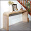 Console en forme de cascade courbée à finition bois naturel avec perles en bois, parfaite pour les vestibules et les espaces de vie-205286570