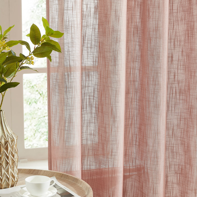 Semi Sheer Curtain Pair, 54" W x 84" L, Blush Pink
