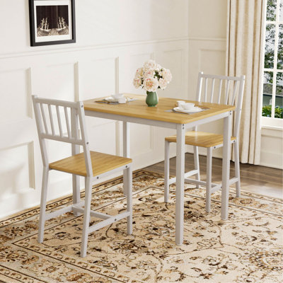 Ensemble de table de salle à manger, table de bar avec 2 chaises, comptoir de table de cuisine avec chaises, table de petit déjeuner industrielle pour la cuisine, salon, salle de réception, l 35,4 po x l 23,6 po x H 29,7 po