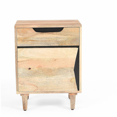 Natural Wooden Bedside Table