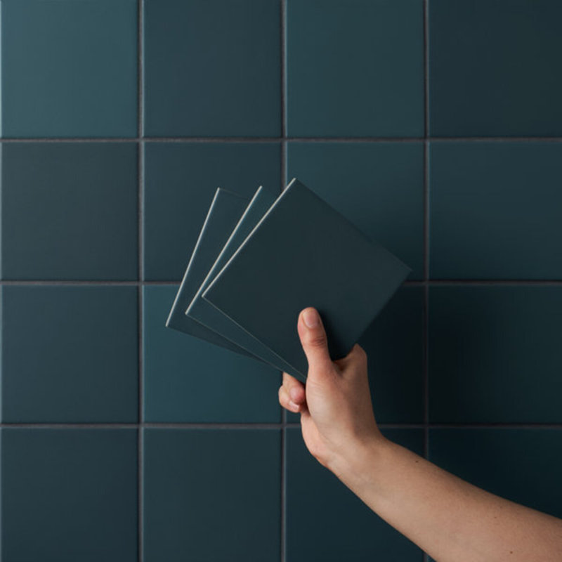 Born 5X5 Matte Porcelain Tile, Teal Blue