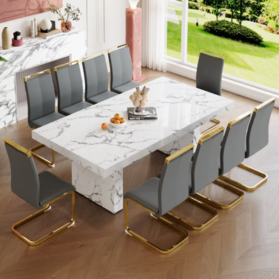 Wooden Dining Table Set for 10