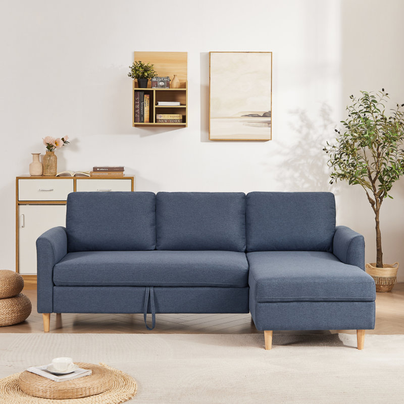Felan Modern Sofa Adjustable L-Shaped Sofa Bed With Chaise -Grey, Upholstered Fabric Sleeper Sectional Sofa With Chaise Craftsmanship Fashion Sofa Set