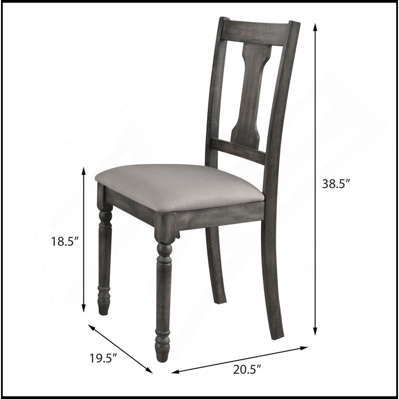 Ensemble de 2 chaises d'appoint à dossier ouvert brun clair et gris patiné