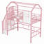 Lit mezzanine en métal avec toit et boîte de rangement