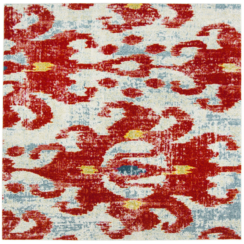Ahart Performance Ikat Rug, Square 6'7"