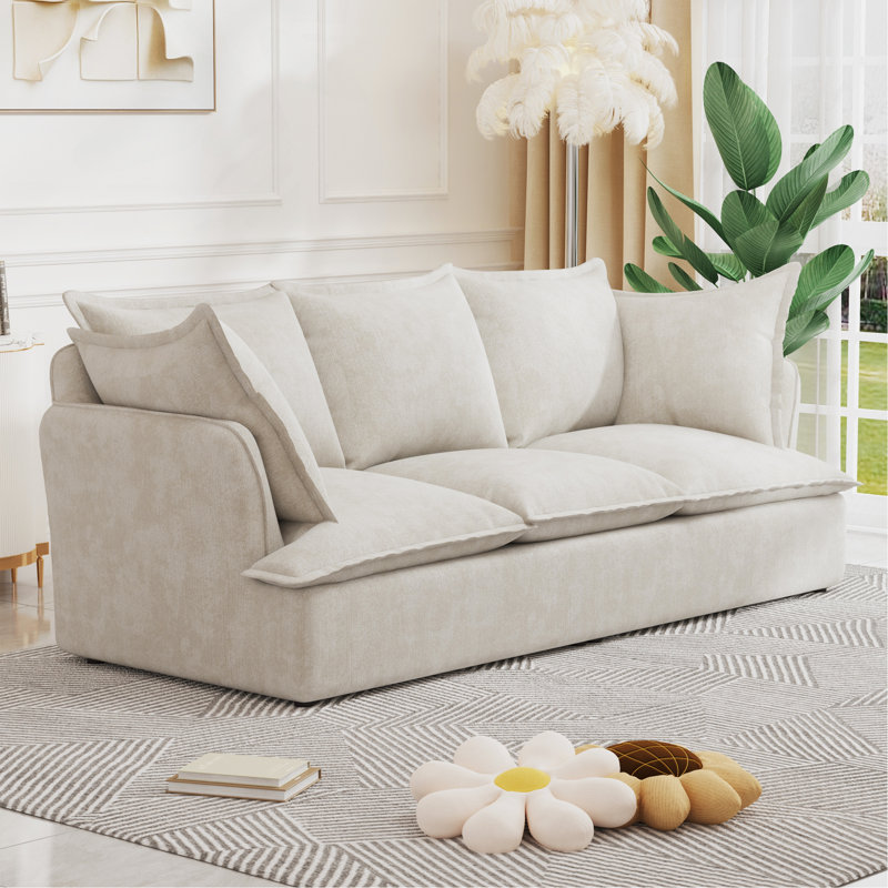 Canapé 94 po 3 places Cloud, Chenille beige