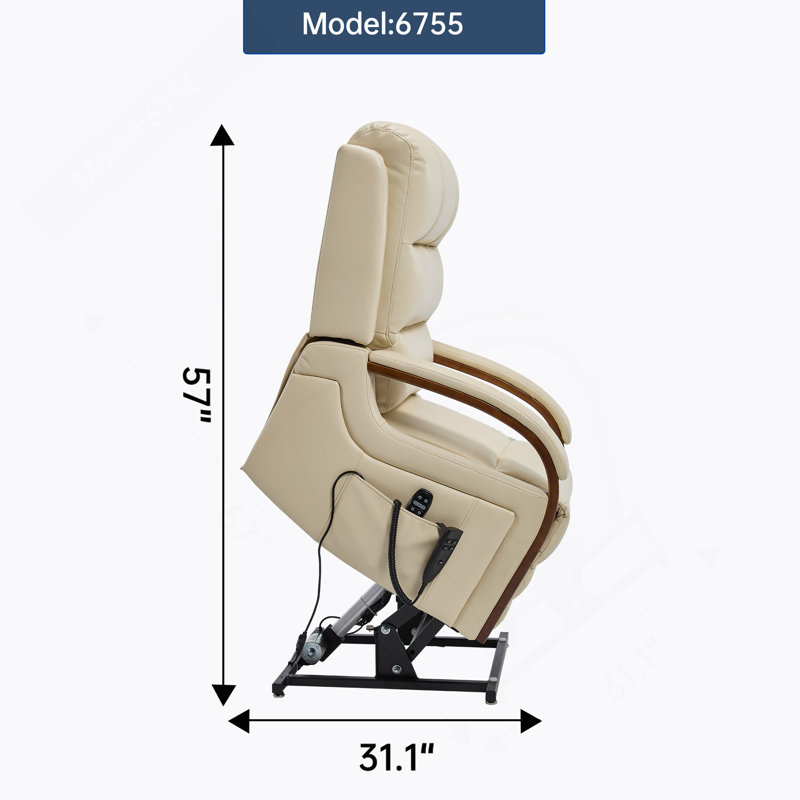 Fauteuil inclinable Power Leatheraire Lift, Beige