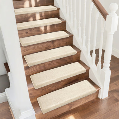 Scarlettrose Plush Bullnose Non-Slip Indoor Stair Tread（Set of 16）