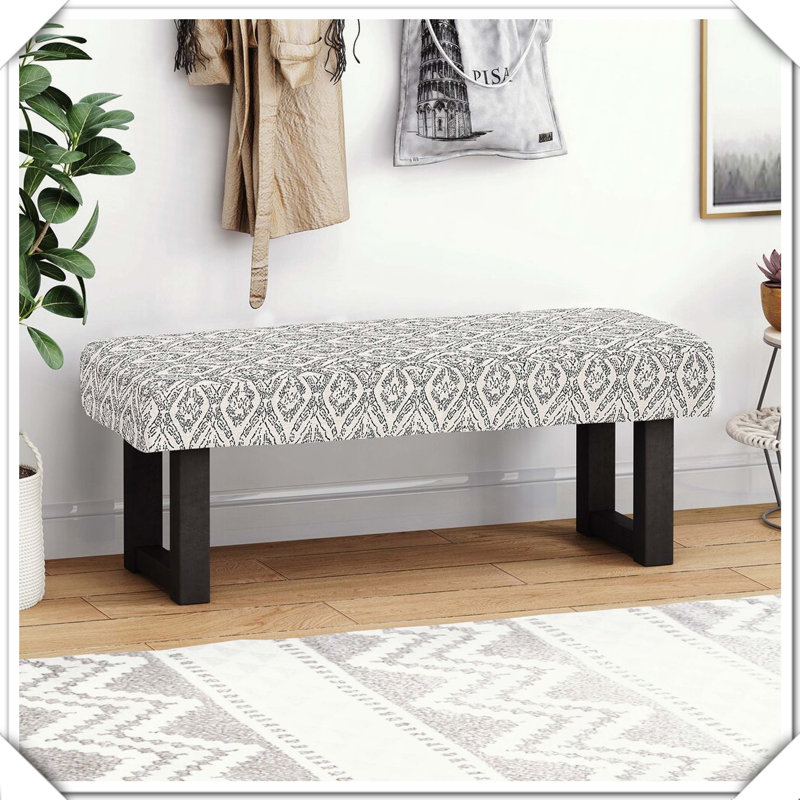 Boho Fabric Bench Practical Durable Stylish Functional Compact Comfortable Sleek Chic
