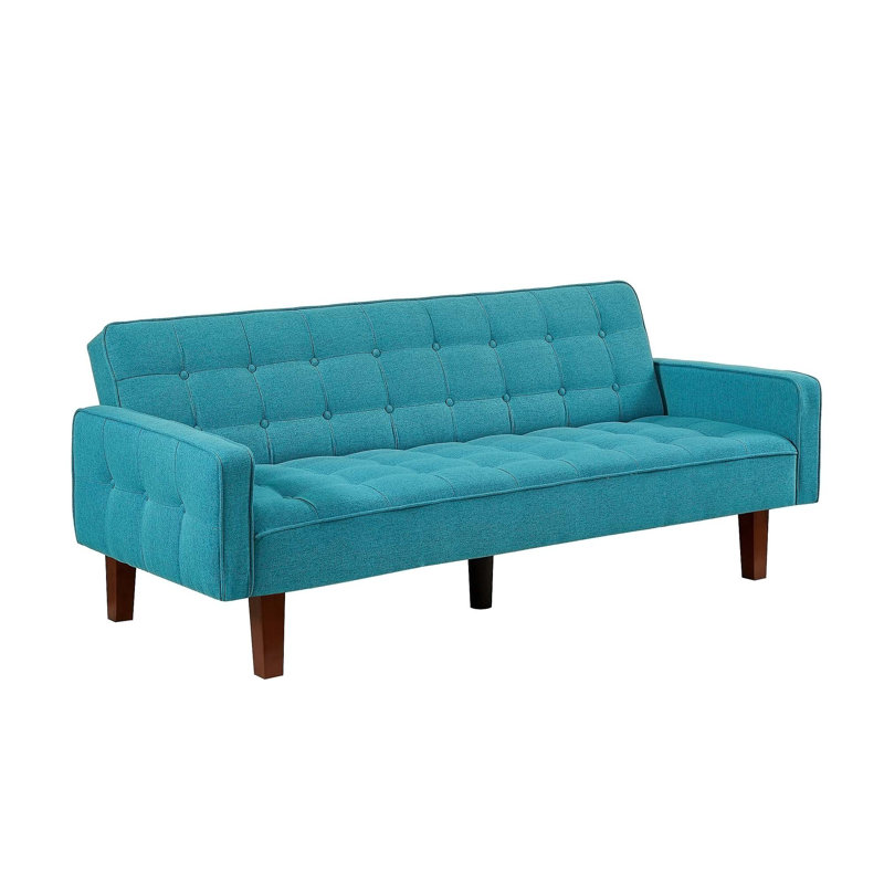 Canapé-lit convertible en futon 73,62 po Montevia, Lin bleu