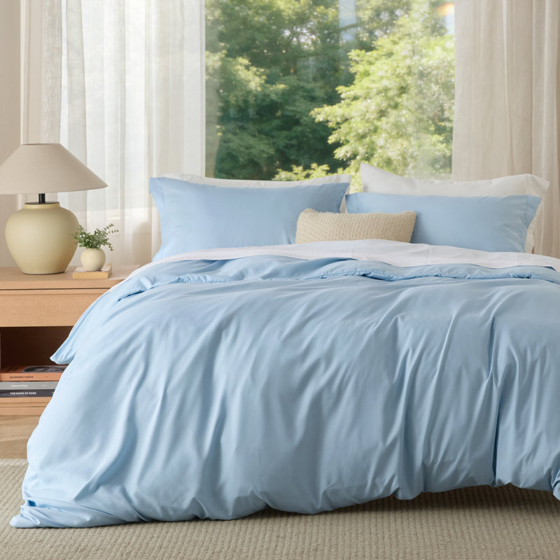 Bedsure Winter Sky Duvet Cover King Size - Soft Double Brushed Bedding Set for Kids & Adults（Set of 3）, Winter Sky