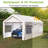 10 Ft. W x 20 Ft. D Carport Galvanized Steel Portable Garage Storage Shed Canopy-92474565