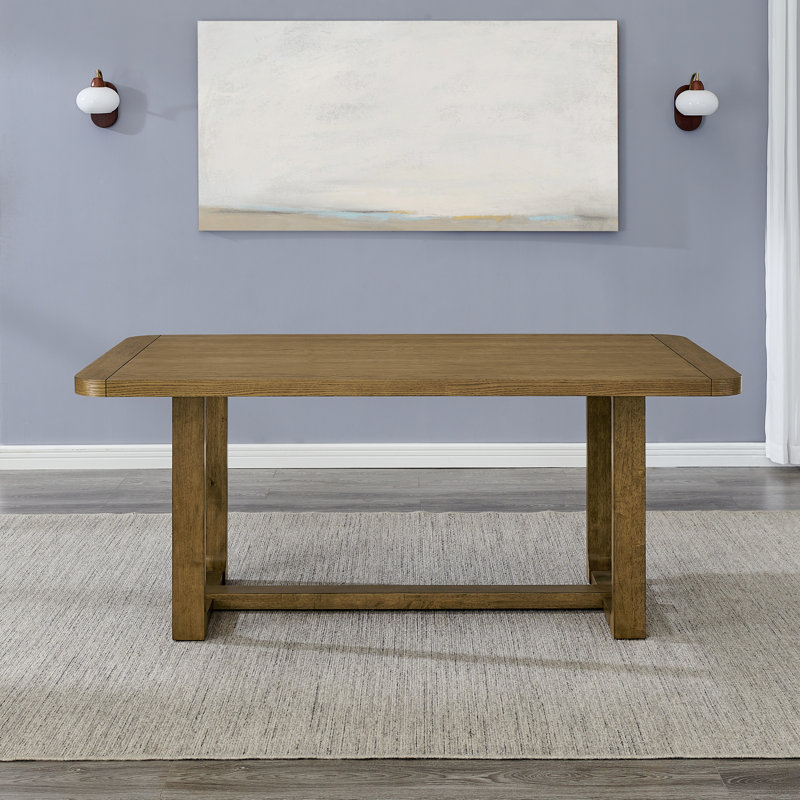 Colgan Dining Table, Trestle Base, Light Oak