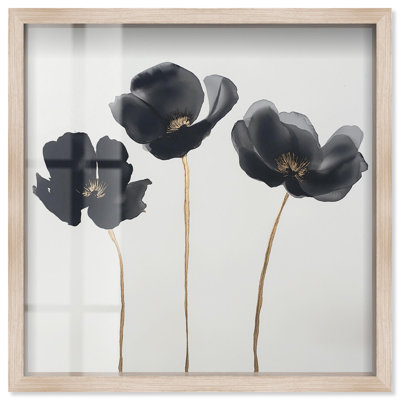 «Nocturnal Flowers II Shadowbox», élégante décoration florale par Art Remedy