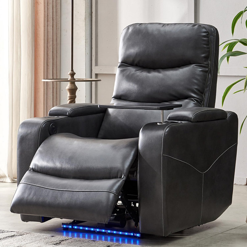 Fauteuil de cinéma inclinable Ventresca, Similicuir gris