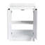 Meuble-lavabo autoportant de 72 po avec lavabo en résine et compartiment de rangement simple, système de porte à fermeture douce, contreplaqué blanc pour un rangement pratique, mécanisme élégant et tendance