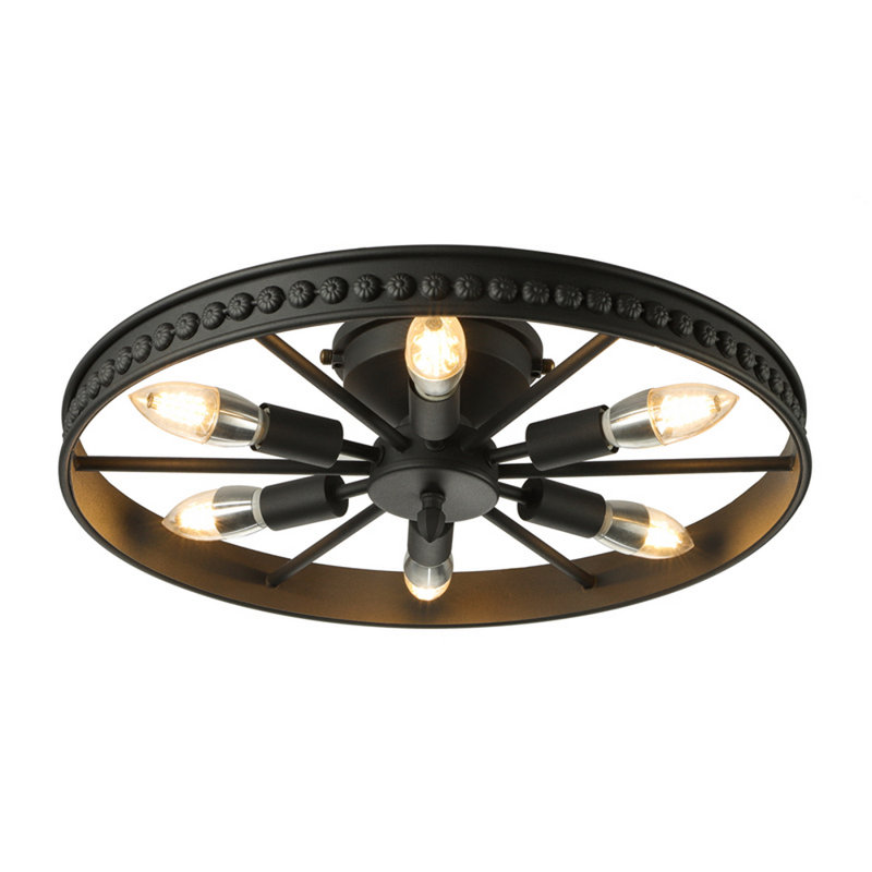 Plafonnier encastré avec roues 6 lumières, H 4 po x l 18 po x P 18 po