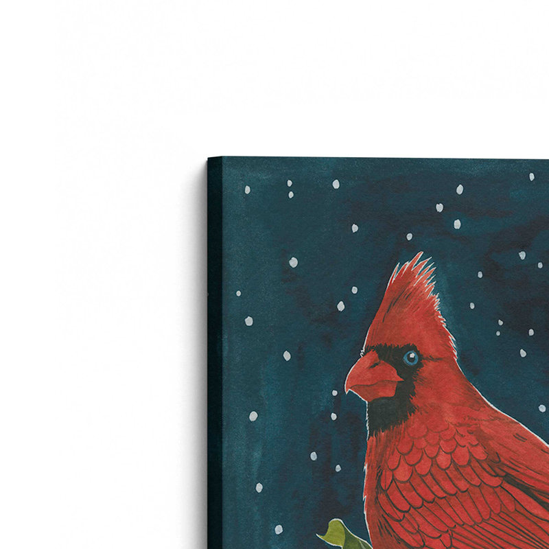 «Midnight Cardinal II» par Grace Popp, reproduction d'art sur toile, H 18 po x l 12 po