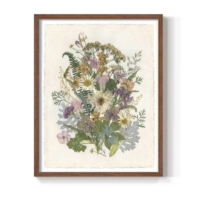 Organic Bouquet II, reproduction encadrée - bois massif, H 21 po x l 17 po, Noyer