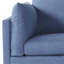 Chaise avec accoudoirs douillette en tissu bleu marine élégant Living Deep