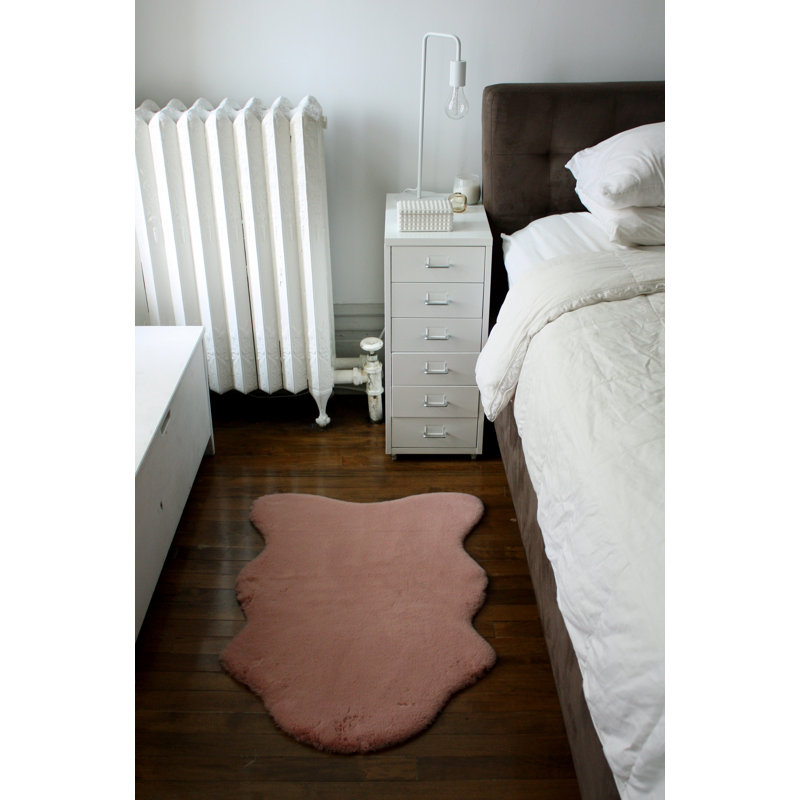 Tapis rose Amena Flokati, 6 pi x 7 pi