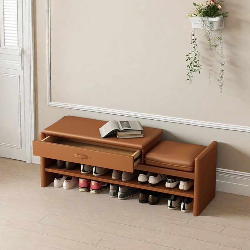 47.2in Shoe Storage Bench, Orange