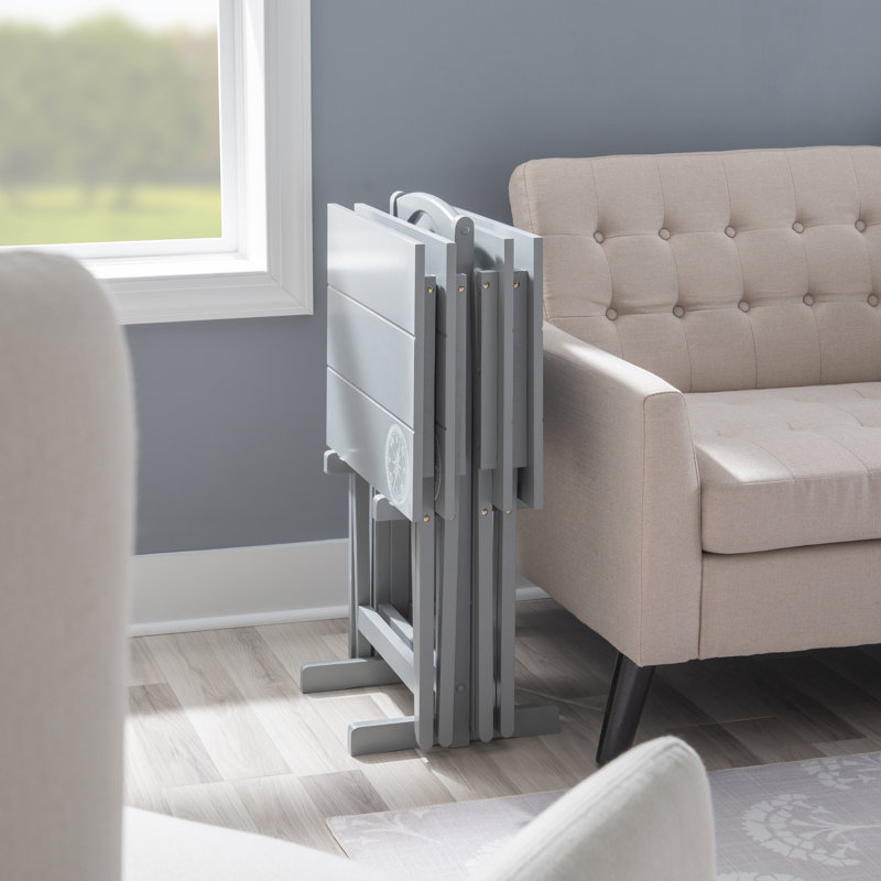Ensemble de plateaux-repas pliables 5 pièces Alizea, Gris