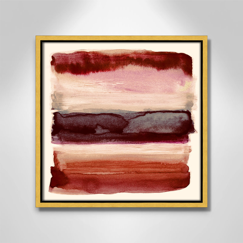«Burgundy Sky II» par Nan, H 13,5 po x l 13,5 po, Or