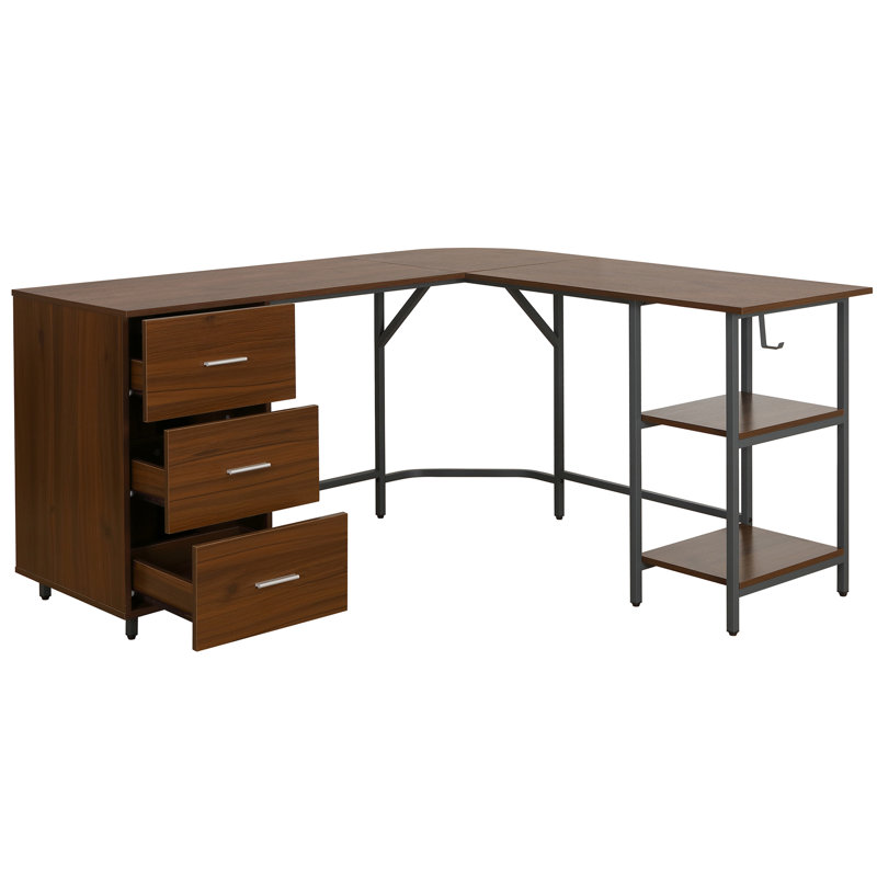Bureau en L à deux tons avec rangement en L