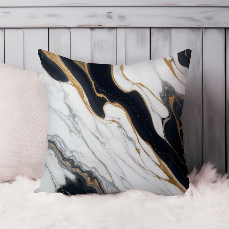 Abstract Geode Marble Crystals Symphony V Pillow Cover, 18"H x 18"W