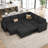 Seybert U Shaped Sofa Set Large Pullout Sofa Bed Modular Sectional Couch With Storage Ottoman-101956944